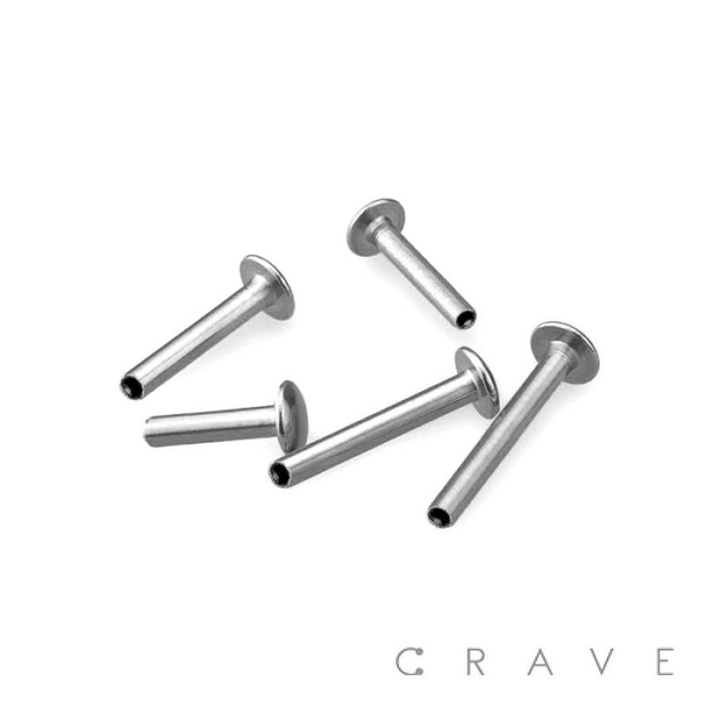 CZ Threadless Push-In Labret Silver - Picture 2 of 4